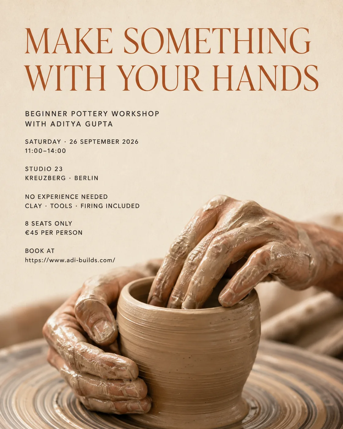Make Something With Your Hands, Beginner pottery workshop